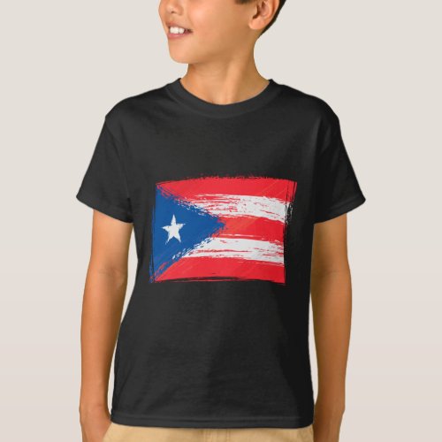 Grunge Puerto Rican flag T_Shirt