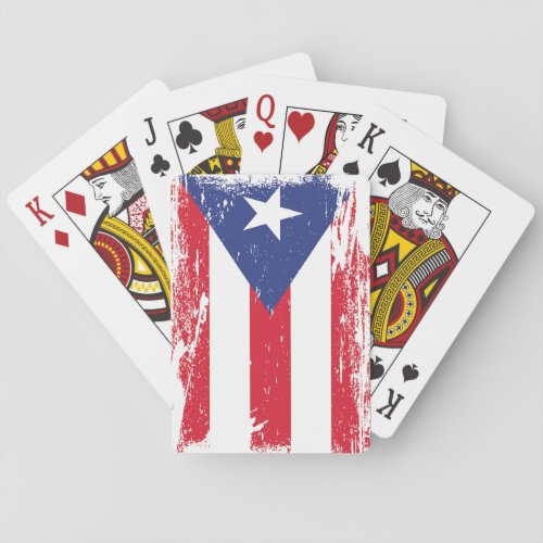 Grunge Puerto Rico Flag Playing Cards