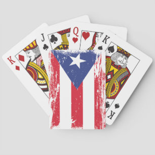 Grunge Puerto Rico Flag Poker Cards
