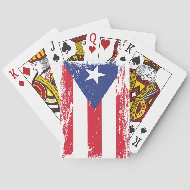 Grunge Puerto Rico Flag Poker Cards (Back)