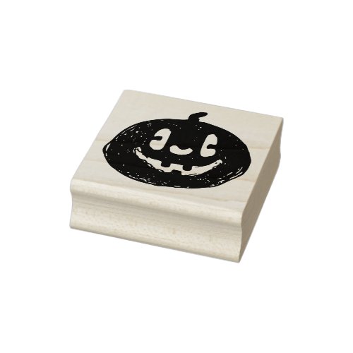 Grunge Pumpkin Rubber Stamp