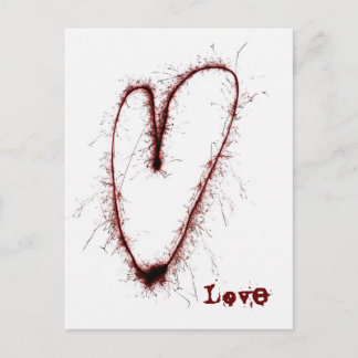 Grunge Punk Love Heart Postcard