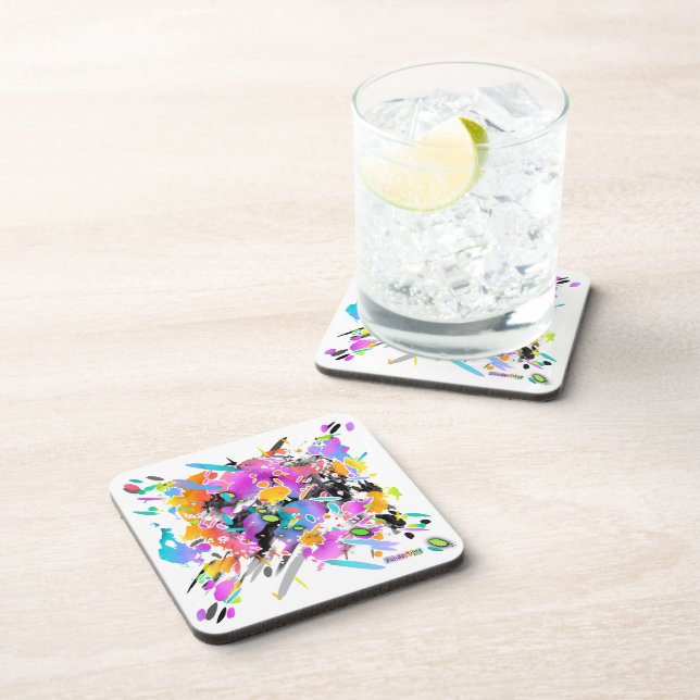 GRUNGE PUNK SPLATTER ART COASTER (Right Side)