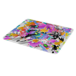 GRUNGE PUNK SPLATTER ART CUTTING BOARD