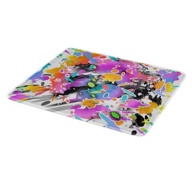 GRUNGE PUNK SPLATTER ART CUTTING BOARD (Corner)