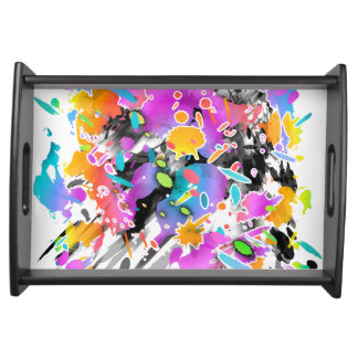 GRUNGE PUNK SPLATTER ART SERVING TRAY