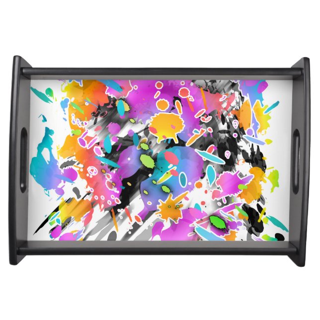 GRUNGE PUNK SPLATTER ART SERVING TRAY (Front)