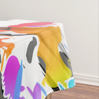 GRUNGE PUNK SPLATTER ART TABLECLOTH