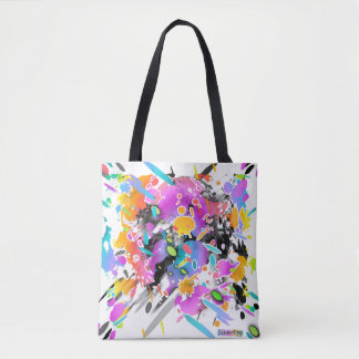 GRUNGE PUNK SPLATTER ART TOTE BAG