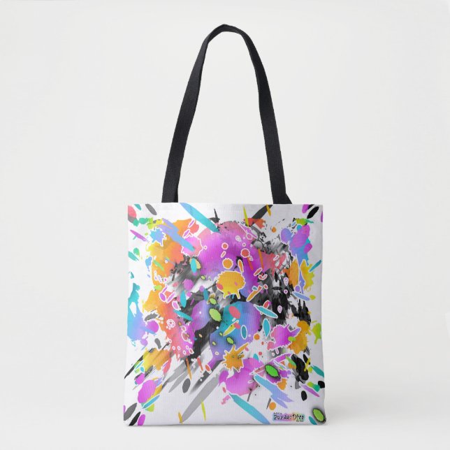GRUNGE PUNK SPLATTER ART TOTE BAG (Front)