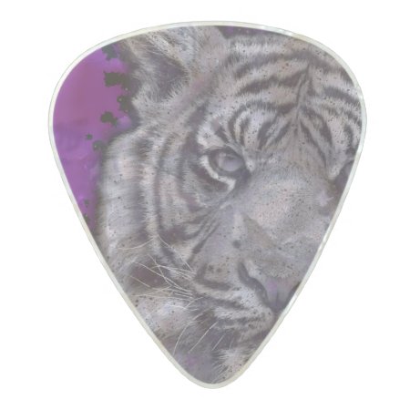 Grunge Purple Abstract Tiger Pearl Celluloid Guitar Pick