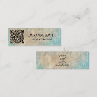 Grunge QR Code Mini Business Card