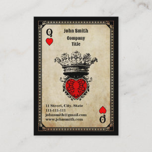 Grunge Queen of Hearts Business Card