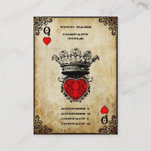 Customizable Queen of Hearts - Business Card