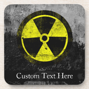 Grunge Radioactive Symbol Beverage Coaster