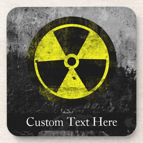 Grunge Radioactive Symbol Beverage Coaster