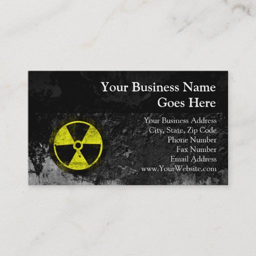Customizable Grunge Radioactive Symbol Business Cards