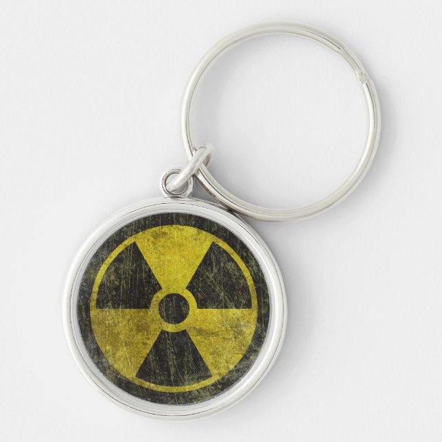 Grunge Radioactive Symbol Keychain (Front)