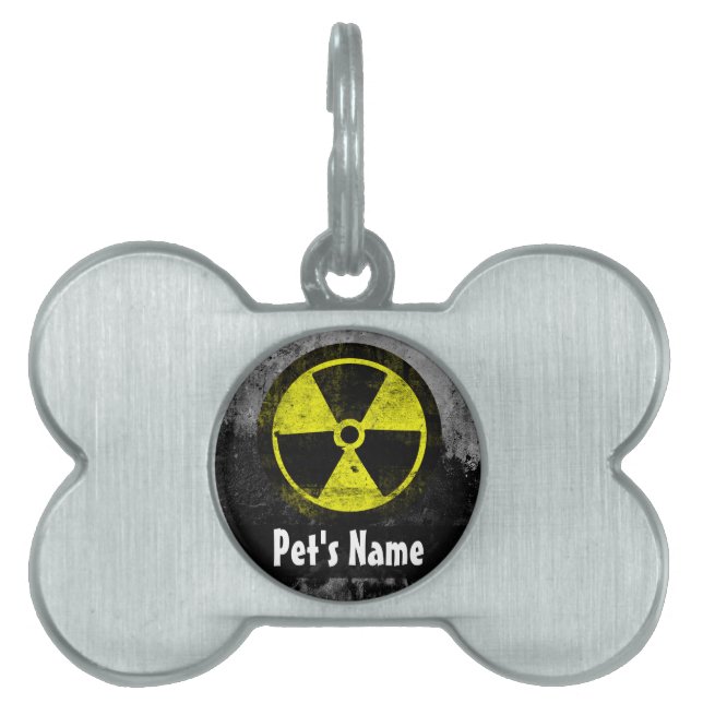 Grunge Radioactive Symbol Pet ID Tag (Front)