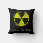 Grunge Radioactive Symbol Throw Pillow