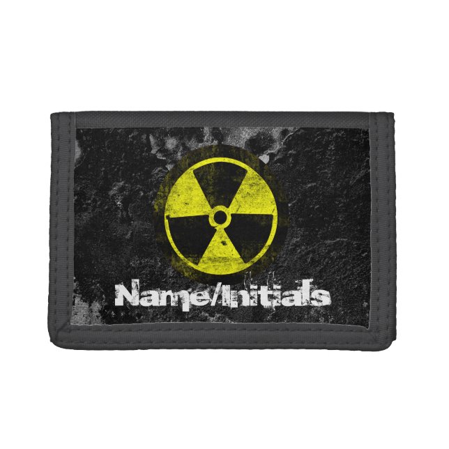 Grunge Radioactive Symbol Tri-fold Wallet (Front)