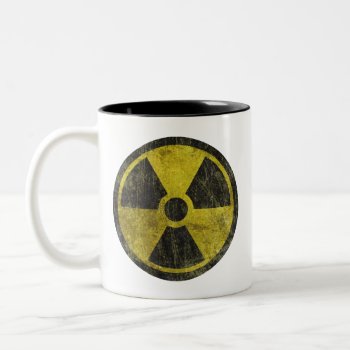 Grunge Radioactive Symbol Two-tone Coffee Mug by staticnoise at Zazzle