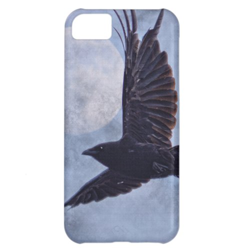 Grunge Raven  Moon Lt Blue Art Design iPhone 5C Case