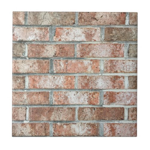 Grunge Red Brick Wall Brown Bricks Background Tan Ceramic Tile