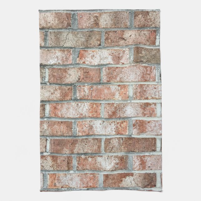 Grunge Red Brick Wall Brown Bricks Background Tan Kitchen Towel (Vertical)