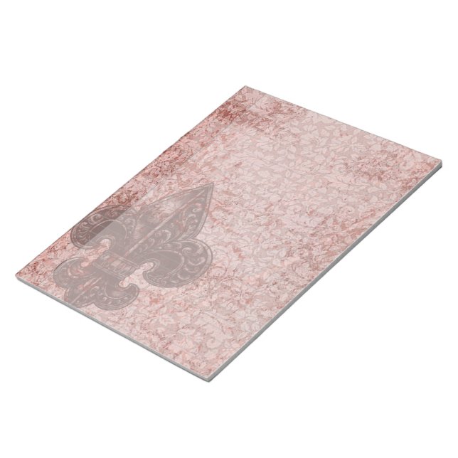 Grunge Red Fluer De Lis Goth Legal Notepad (Angled)