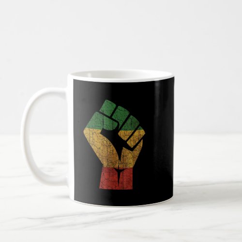 Grunge Red Green Yellow Black Fist Black Lives Mat Coffee Mug
