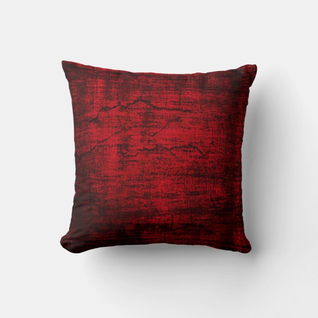 Grunge Red Paint abstract art Throw Pillow (Front)