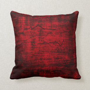 Grunge Red Paint abstract art Throw Pillow