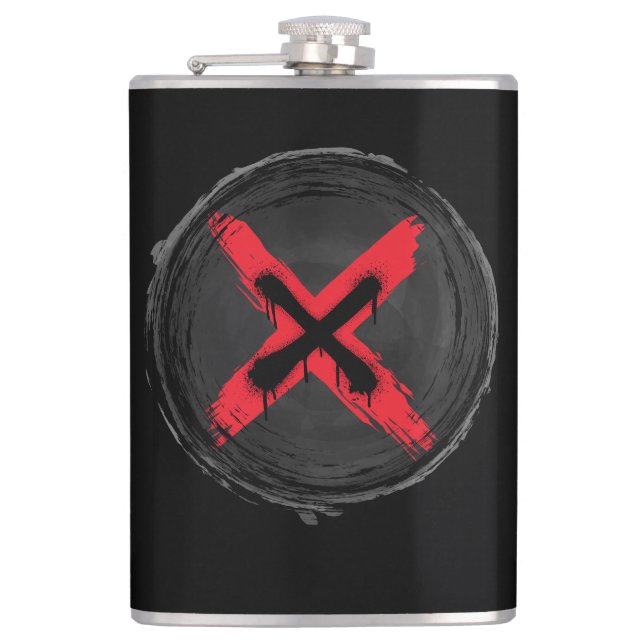 Grunge Red Xpression  Flask (Front)