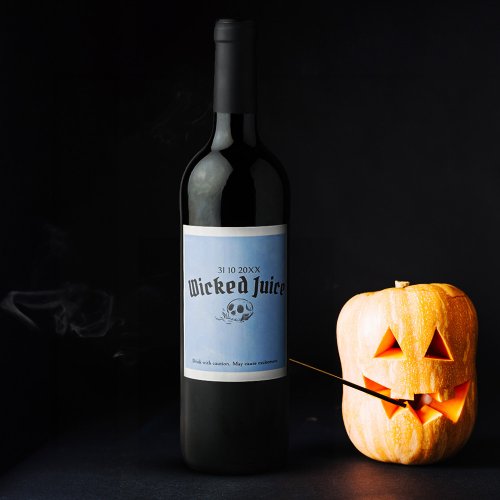Grunge Retro Black Halloween Party Wine Label