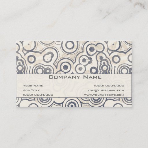 Customizable Grunge Retro Circles Business Card Template