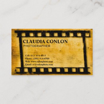 Grunge Retro Cool Old Film Maker Business Card by riverme at Zazzle