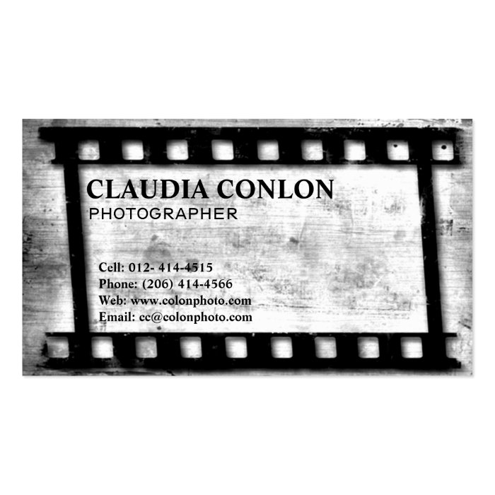 Grunge Retro Cool Old Film  Photographer Business Card Template