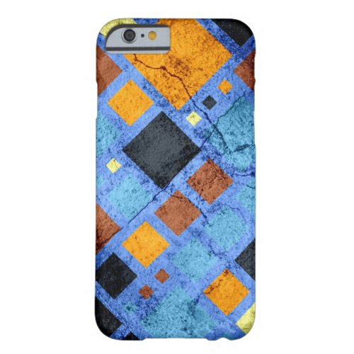 Grunge Retro Modern Squares Pattern Barely There iPhone 6 Case