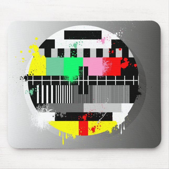 Grunge retro television test screen mouse pad (Front)