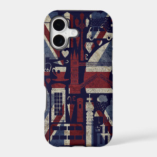 Grunge Retro Union Jack Love London Symbols iPhone 17 Case