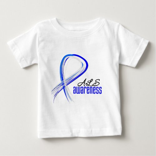 Grunge Ribbon ALS Awareness Baby T_Shirt
