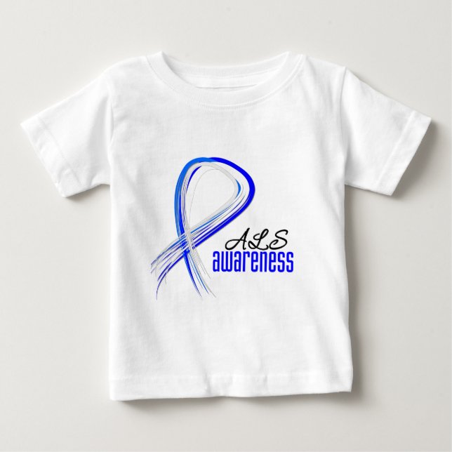 Grunge Ribbon ALS Awareness Baby T-Shirt (Front)