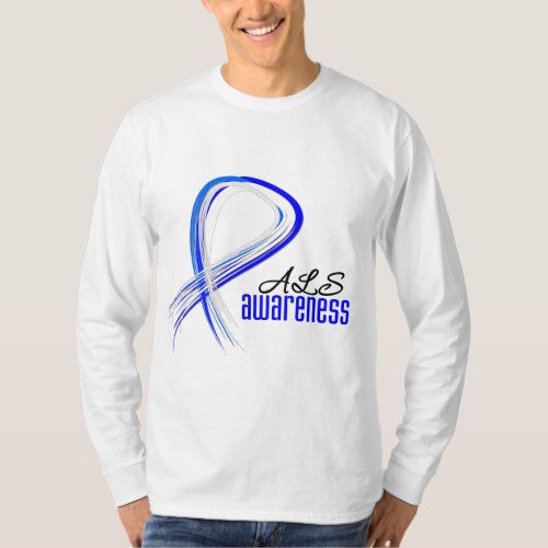 Grunge Ribbon ALS Awareness T_Shirt