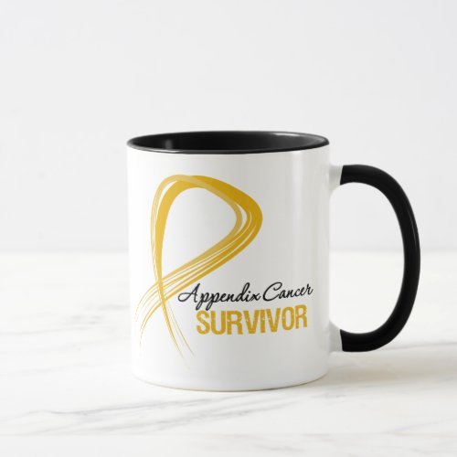 Grunge Ribbon Appendix Cancer Survivor Mug