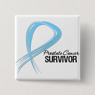 Grunge Ribbon Prostate Cancer Survivor Pinback Button