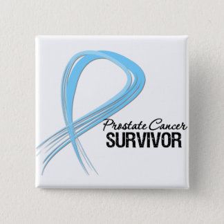 Grunge Ribbon Prostate Cancer Survivor Pinback Button