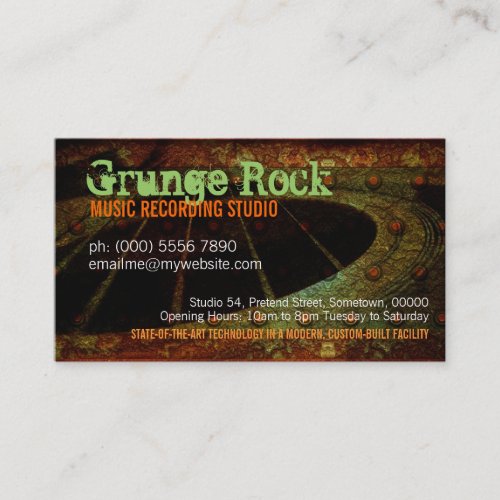 Grunge Rock Guitar Music Studio Business card