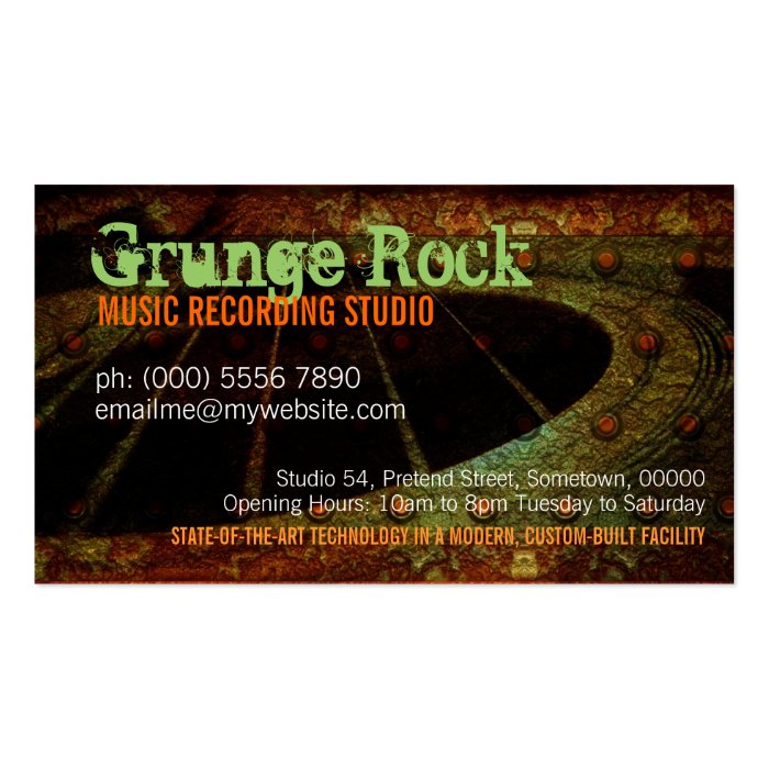 Grunge Rock Guitar Music Studio Business card