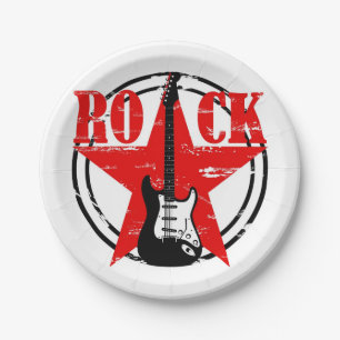 Grunge rock paper plates